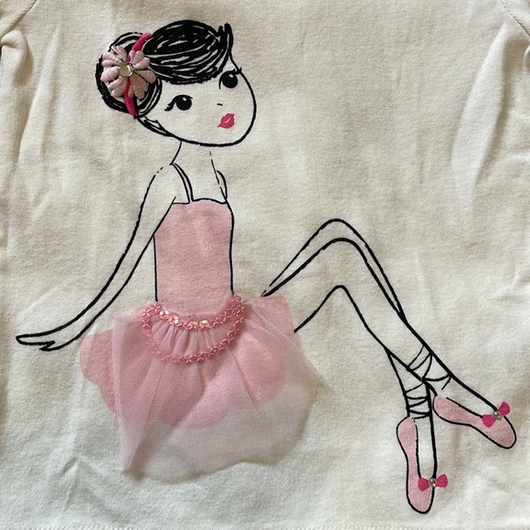 2012 Gymboree “Glamour Ballerina” Gem Ballerina 3-D Tutu Tee, Size 4 - Picture 2 of 8